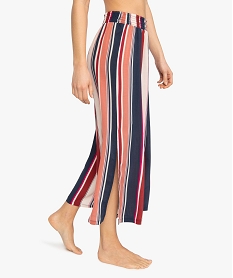 GEMO Pantalon de pyjama femme avec taille smockée Imprimé