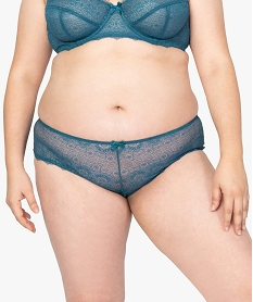 GEMO Shortie femme grande taille en tulle et dentelle bleu standard