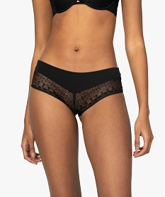 GEMO Shorty femme en dentelle et microfibre Noir
