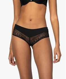 GEMO Shorty femme en dentelle et microfibre Noir