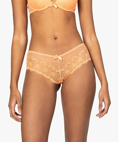 GEMO Shorty femme en dentelle et tulle (lot de 2) Orange