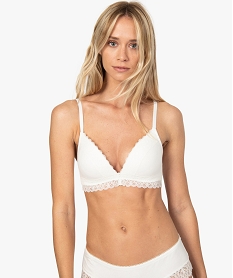 soutien-gorge femme triangle sans armatures en coton bio beigeA650001_1