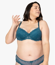 GEMO Soutien-gorge avec armatures et bonnets moulés surmontés de dentelle Bleu