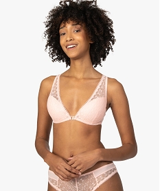 GEMO Soutien-gorge femme triangle fermé devant Rose