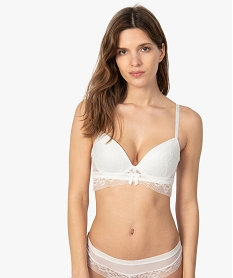 GEMO Soutien-gorge push-up avec tour de buste en dentelle Beige