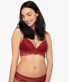 GEMO Soutien-gorge push-up avec tour de buste en dentelle Brun
