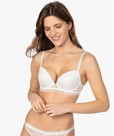 GEMO Soutien-gorge push-up à dentelle et paillettes Blanc