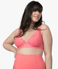 GEMO Soutien-gorge femme à armatures en dentelle Rose