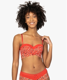 GEMO Soutien-gorge femme bandeau à bretelles amovibles Imprimé