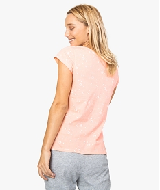 tee-shirt de nuit pour femme a manches courtes et col v imprime hauts de pyjamaA656401_3