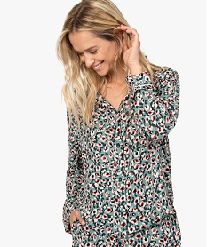 GEMO Veste de pyjama femme boutonnée avec motifs Imprimé