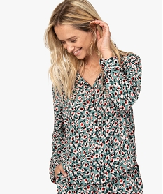 GEMO Veste de pyjama femme boutonnée avec motifs Imprimé