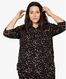 GEMO Haut de pyjama femme forme chemise à motifs Imprimé