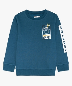 sweat garcon a motifs contenant du coton biologique bleu sweatsA660601_1