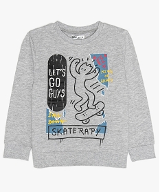 sweat garcon a motifs contenant du coton biologique gris sweatsA660701_1