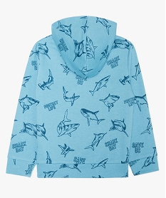 sweat garcon a capuche avec motifs requins bleu sweatsA661101_2