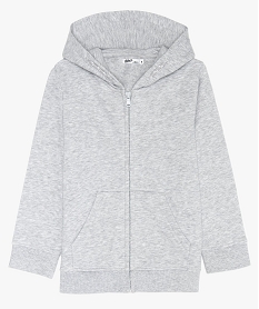 GEMO Sweat garçon zippé avec capuche en coton biologique Gris