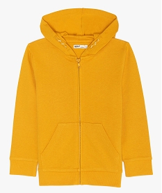 GEMO Sweat garçon zippé avec capuche contenant du coton bio Jaune