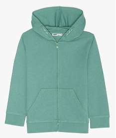 GEMO Sweat garçon zippé avec capuche contenant du coton bio vert standard