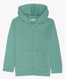 GEMO Sweat garçon zippé avec capuche contenant du coton bio Vert