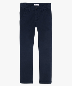 pantalon garcon chino en coton stretch a taille reglable bleuA665301_2