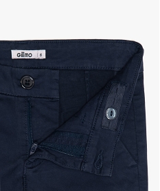 pantalon garcon chino en coton stretch a taille reglable bleuA665301_3