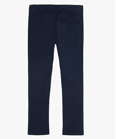 pantalon garcon chino en coton stretch a taille reglable bleuA665301_4