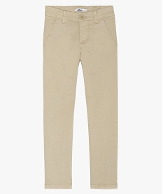 pantalon garcon chino en coton stretch a taille reglable beige pantalonsA665401_1