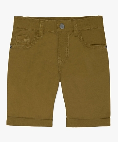 bermuda garcon en coton twill uni a revers brunA665601_1