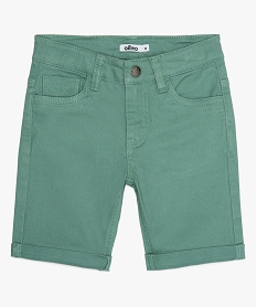 short garcon en toile unie coupe droite bleuA667301_1