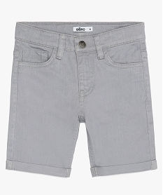 short garcon en toile unie coupe droite grisA667401_1