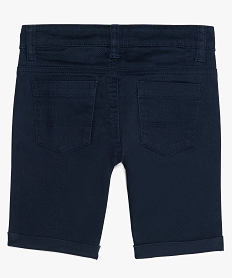 GEMO Short garçon en toile unie coupe droite Bleu