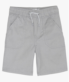 short garcon en toile avec poches surpiquees grisA667701_1