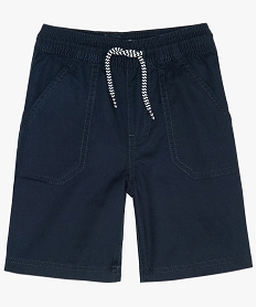 GEMO Short garçon en toile avec poches surpiquées Bleu