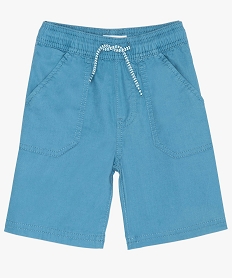 GEMO Short garçon en toile avec poches surpiquées Bleu