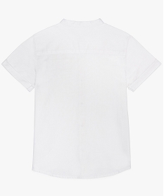 chemise garcon en coton avec manches courtes et col rond blancA668801_2