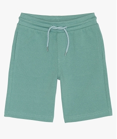 GEMO Bermuda garçon en maille piquée avec taille élastiquée vert vif