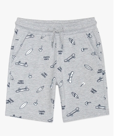 GEMO Short garçon imprimé à taille élastiquée Gris