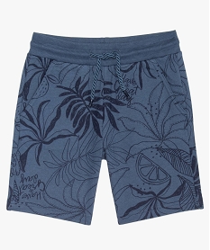 GEMO Short garçon imprimé à taille élastiquée bleu vif