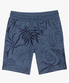 short garcon imprime a taille elastiquee bleuA670401_1