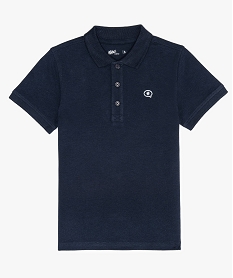 GEMO Polo garçon en maille piquée 100% coton bio Bleu