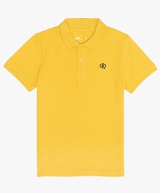 GEMO Polo garçon en maille piquée 100% coton bio Jaune