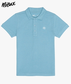 GEMO Polo garçon en maille piquée 100% coton bio Bleu