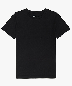 GEMO Tee-shirt garçon uni à manches courtes en coton bio Noir