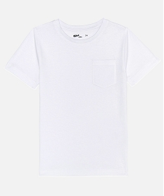 GEMO Tee-shirt garçon uni à manches courtes en coton bio Blanc