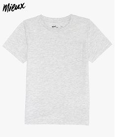 GEMO Tee-shirt garçon uni à manches courtes en coton bio Gris