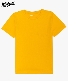 tee-shirt garcon uni a manches courtes en coton bio jauneA673501_1