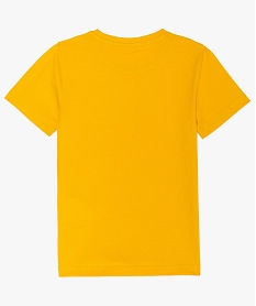 tee-shirt garcon uni a manches courtes en coton bio jauneA673501_2