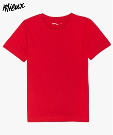 GEMO Tee-shirt garçon uni à manches courtes en coton bio Rouge