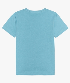 tee-shirt garcon uni a manches courtes en coton bio bleuA673701_2